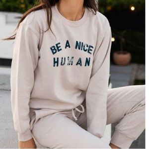 Sub_Urban Riot Be a Nice Human Sweatshirt in Oat